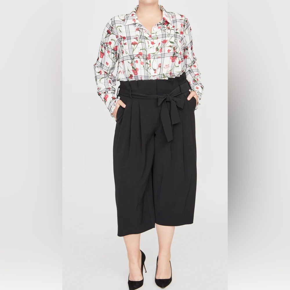 Rachel Roy Collection FLORAL CHECK‎ RUFFLE CUFF BLOUSE - Picture 5 of 15